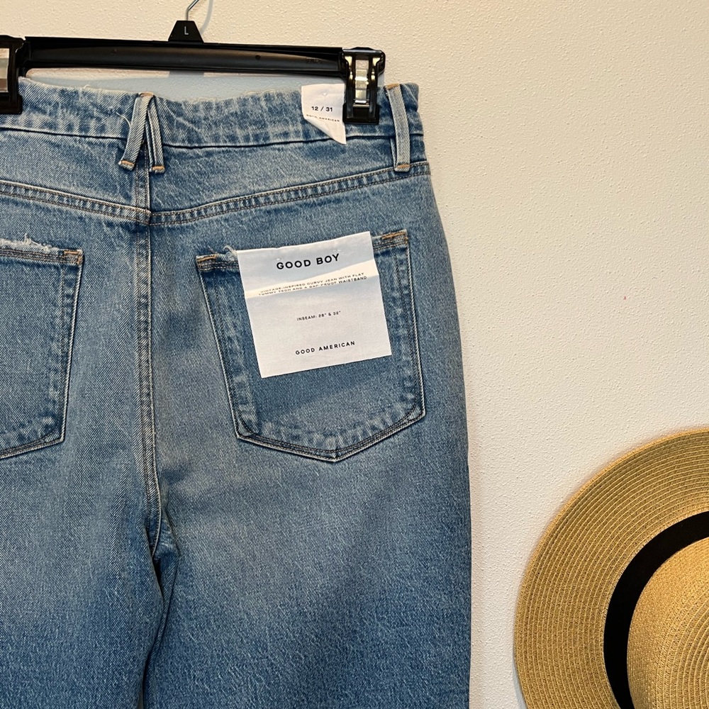 Good American Good Boy Straight Jeans Size 12